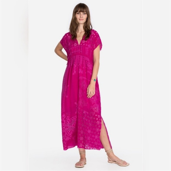 Johnny Was Dresses & Skirts - Johnny was olympia patchwork embroidered raspberry dress size XS